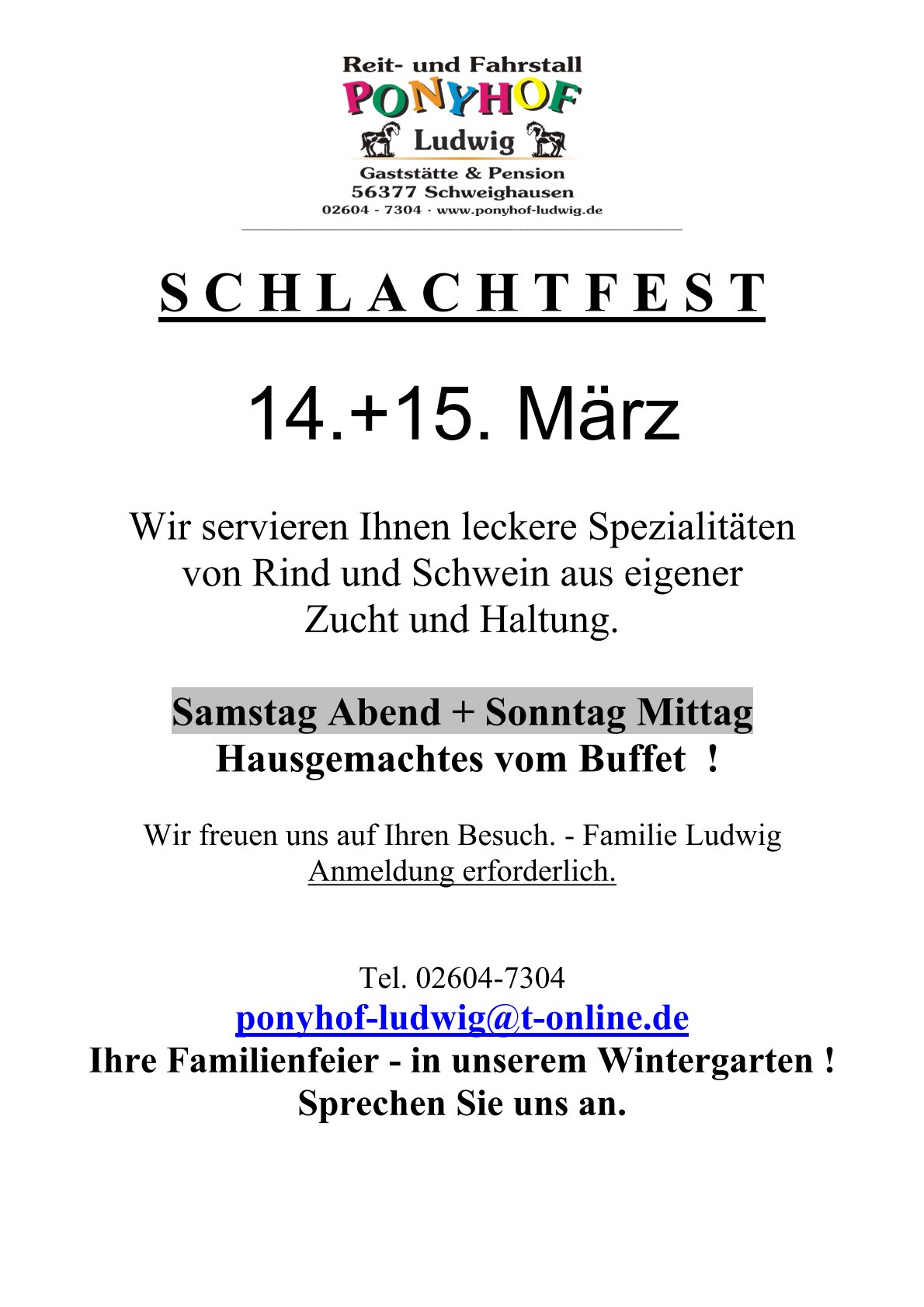 Plakat Schlachtfest